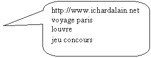 Rectangle  coins arrondis: http://www.ichardalain.net
voyage paris
louvre
jeu concours
