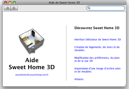 Aide de Sweet Home 3D